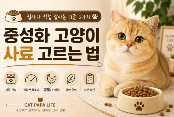 중성화 고양이 사료 고르는 법 기준 5가지