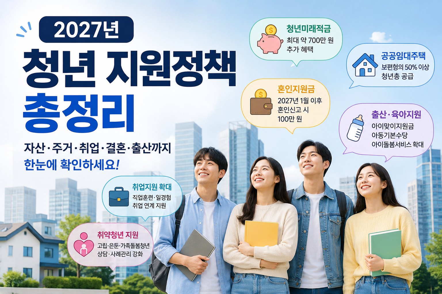 2027 청년 지원정책 청년미래적금 주거 취업 결혼 출산 지원 총정리