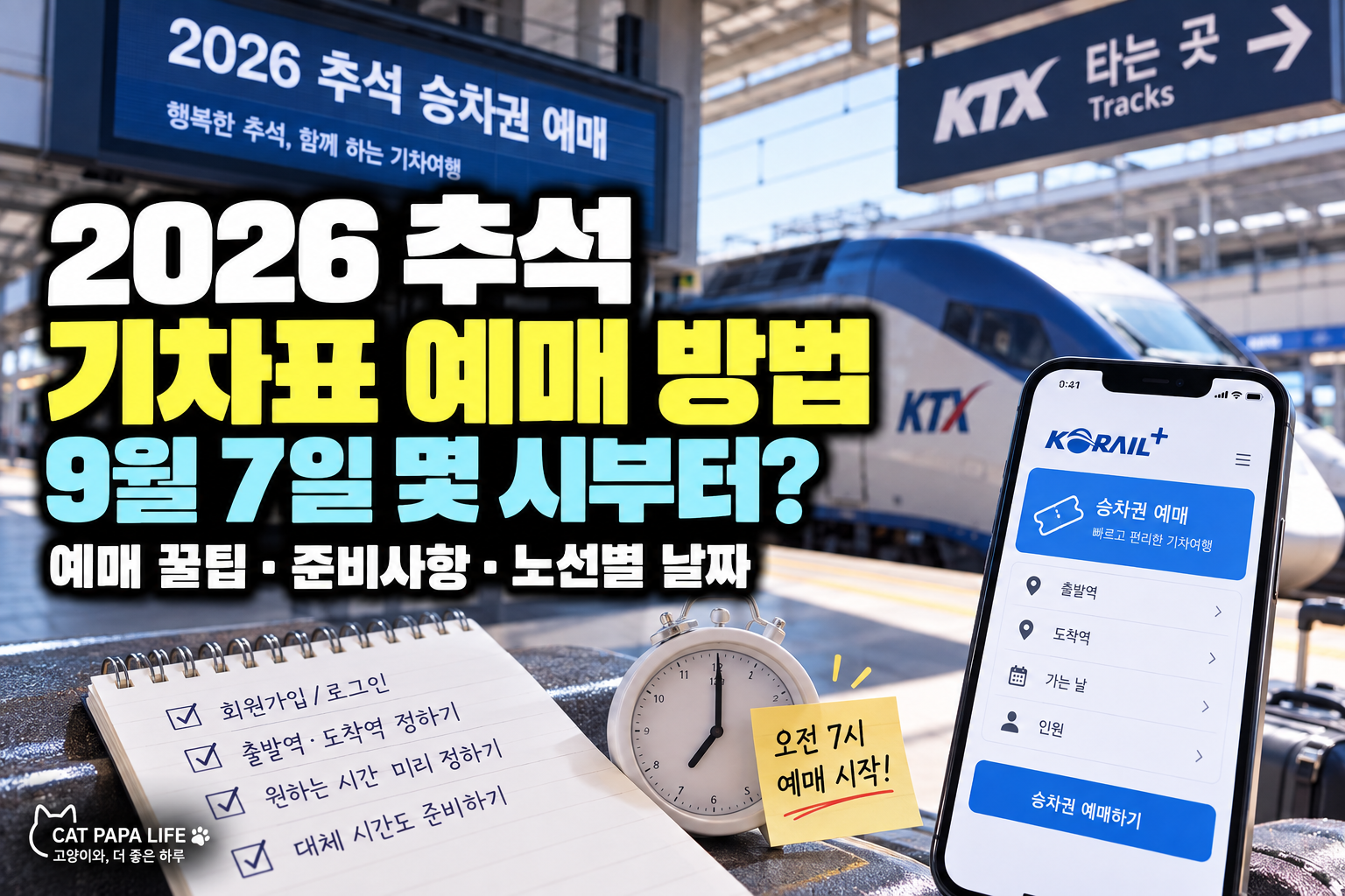 2026 추석 기차표 예매 방법 오전 7시 예매 준비사항